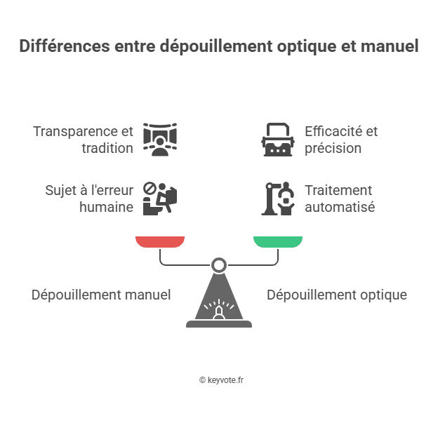 Différences entre dépouillement optique, manuel et électronique Différences entre dépouillement optique, manuel et électronique